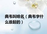 典韦叫啥名（典韦字什么谁起的）