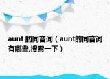 aunt 的同音词（aunt的同音词有哪些,搜索一下）