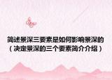简述景深三要素是如何影响景深的（决定景深的三个要素简介介绍）