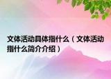 文体活动具体指什么（文体活动指什么简介介绍）