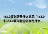 ie3.0复刻版是什么意思（ie3.0和ie3.0复刻版的区别是什么）