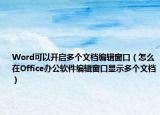 Word可以开启多个文档编辑窗口（怎么在Office办公软件编辑窗口显示多个文档）