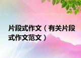 片段式作文（有关片段式作文范文）