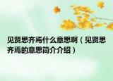 见贤思齐焉什么意思啊（见贤思齐焉的意思简介介绍）