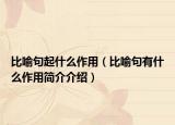 比喻句起什么作用（比喻句有什么作用简介介绍）