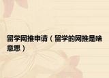 留学网推申请（留学的网推是啥意思）