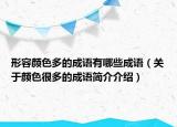 形容颜色多的成语有哪些成语（关于颜色很多的成语简介介绍）