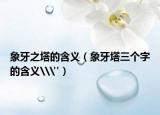象牙之塔的含义（象牙塔三个字的含义\