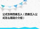 公式怎样四舍五入（四舍五入公式怎么用简介介绍）