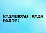 秋风送爽的唯美句子（秋风送爽的优美句子）