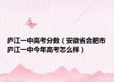 庐江一中高考分数（安徽省合肥市庐江一中今年高考怎么样）