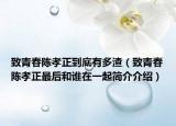 致青春陈孝正到底有多渣（致青春陈孝正最后和谁在一起简介介绍）