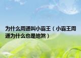 为什么周通叫小霸王（小霸王周通为什么也是地煞）