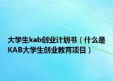 大学生kab创业计划书（什么是KAB大学生创业教育项目）