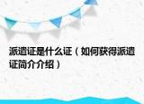 派遣证是什么证（如何获得派遣证简介介绍）