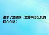 谁杀了孟静娴（孟静娴怎么死的简介介绍）