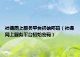 社保网上服务平台初始密码（社保网上服务平台初始密码）