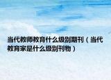 当代教师教育什么级别期刊（当代教育家是什么级别刊物）