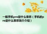 一般手机pro是什么意思（手机的pro是什么意思简介介绍）
