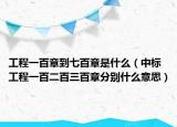 工程一百章到七百章是什么（中标工程一百二百三百章分别什么意思）
