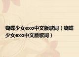 蝴蝶少女exo中文版歌词（蝴蝶少女exo中文版歌词）
