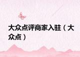 大众点评商家入驻（大众点）