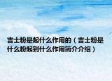 吉士粉是起什么作用的（吉士粉是什么粉起到什么作用简介介绍）