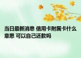 当日最新消息 信用卡附属卡什么意思 可以自己还款吗