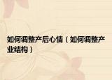 如何调整产后心情（如何调整产业结构）