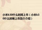 小米k30什么时间上市（小米k30什么时候上市简介介绍）
