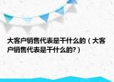 大客户销售代表是干什么的（大客户销售代表是干什么的?）
