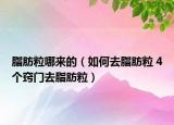 脂肪粒哪来的（如何去脂肪粒 4个窍门去脂肪粒）
