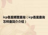 icp备案哪里查询（icp备案查询怎样查简介介绍）