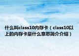 什么叫class10内存卡（class10以上的内存卡是什么意思简介介绍）