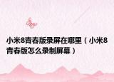 小米8青春版录屏在哪里（小米8青春版怎么录制屏幕）