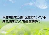 不成功便成仁是什么意思?（\
