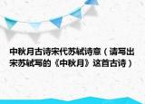 中秋月古诗宋代苏轼诗意（请写出宋苏轼写的《中秋月》这首古诗）