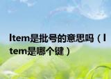 ltem是批号的意思吗（ltem是哪个键）