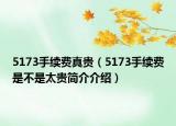 5173手续费真贵（5173手续费是不是太贵简介介绍）