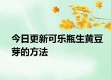 今日更新可乐瓶生黄豆芽的方法