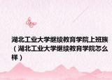 湖北工业大学继续教育学院上班族（湖北工业大学继续教育学院怎么样）