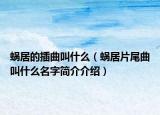 蜗居的插曲叫什么（蜗居片尾曲叫什么名字简介介绍）