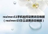 realmev11手机如何设置语音唤醒（realmev15怎么设置语音唤醒）