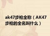 ak47步枪全称（AK47步枪的全名叫什么）