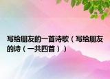 写给朋友的一首诗歌（写给朋友的诗（一共四首））