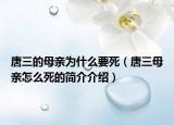 唐三的母亲为什么要死（唐三母亲怎么死的简介介绍）