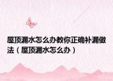 屋顶漏水怎么办教你正确补漏做法（屋顶漏水怎么办）