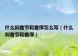 什么叫音节和音序怎么写（什么叫音节和音序）