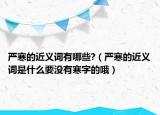 严寒的近义词有哪些?（严寒的近义词是什么要没有寒字的哦）