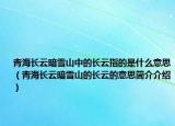 青海长云暗雪山中的长云指的是什么意思（青海长云暗雪山的长云的意思简介介绍）